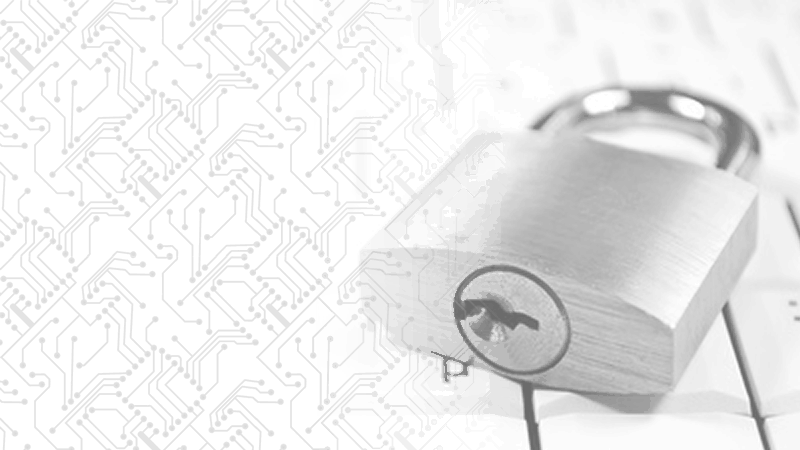 Abbildung eines Bügelschlosses - im Hintergrund ist eine Platine